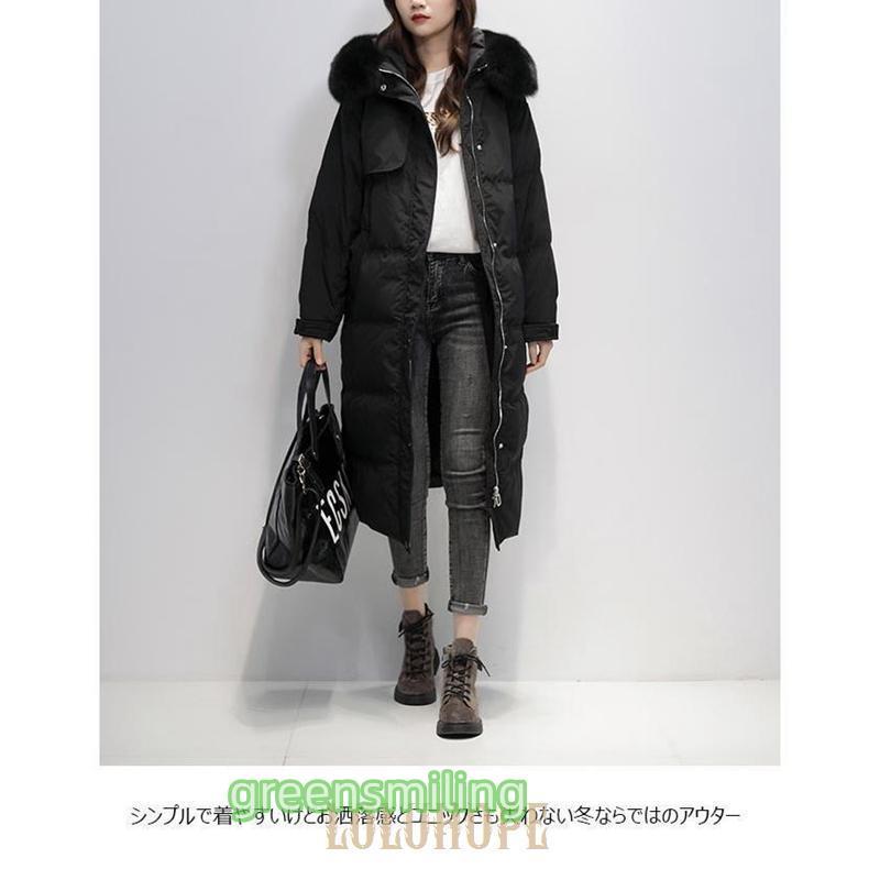 ダウンコート レディース 冬 ロングコート キツネファー ダウン 厚手 防寒服 フワフワ コート フード付き キルティングコート 冬コート 通勤 ダウンコート レディース 冬 ロングコート キツネファー ダウン 厚手