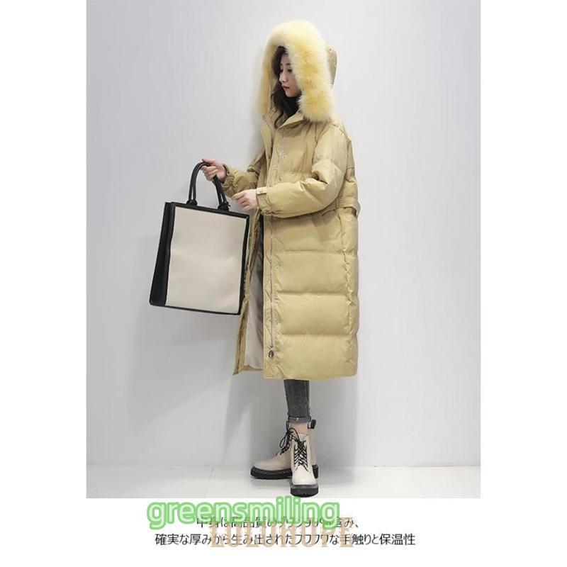 ダウンコート レディース 冬 ロングコート キツネファー ダウン 厚手