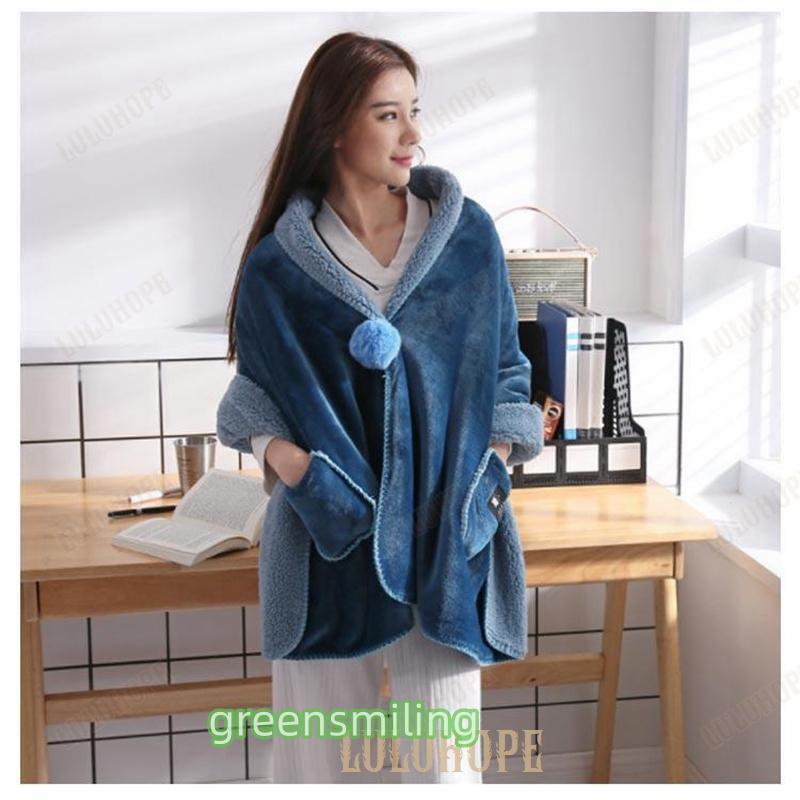 ポンチョ 着る毛布 レディース 肩掛け 毛布 もこもこ ランケット 膝