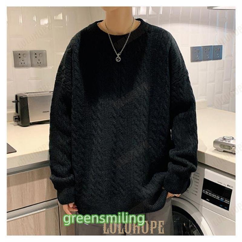 ニット メンズ ケーブルニット セーター ケーブル 総編み 長袖 クルー