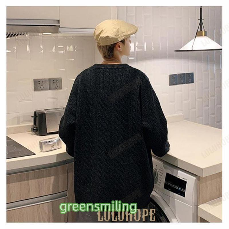 ニット メンズ ケーブルニット セーター ケーブル 総編み 長袖 クルー