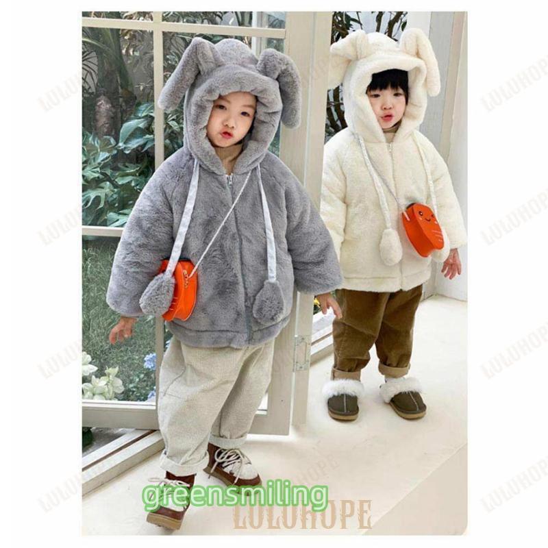 コート ボア フード付き キッズ 子供 女の子 ジャケット 冬 ウサギの耳