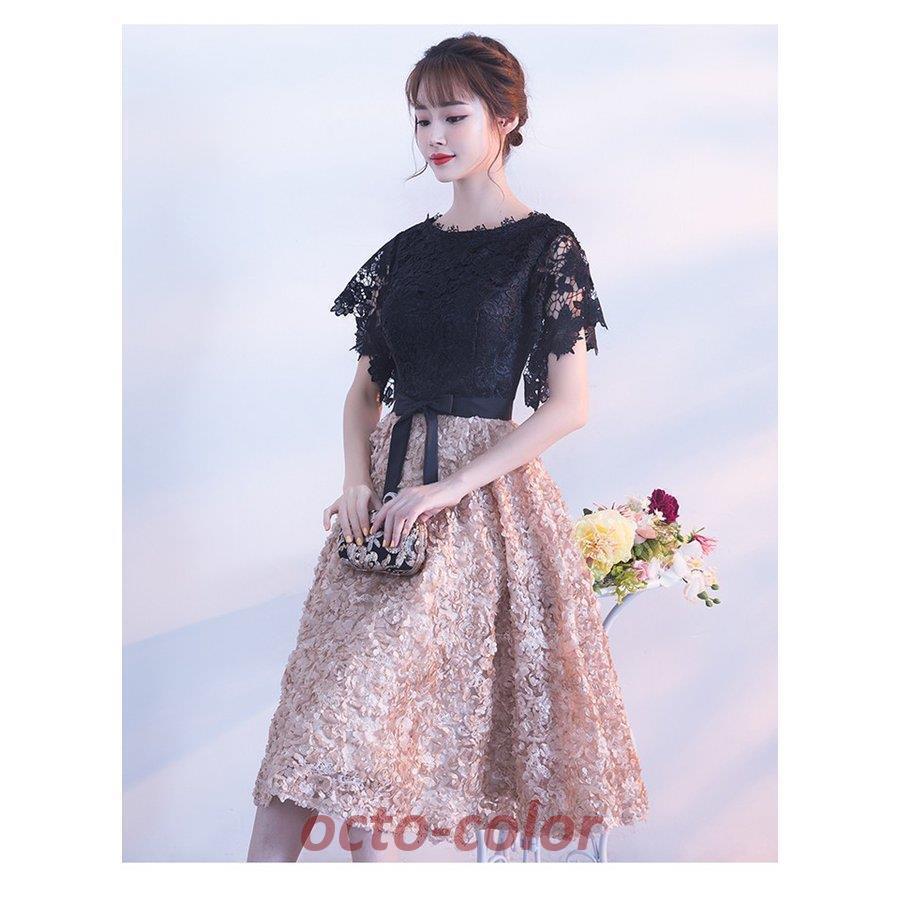 パーティードレス 結婚式 ドレス ミモレ丈 ロングドレス 演奏会 ドレス 二次会 ウェディングドレス Aライン ドレス パーティー ピアノ お呼ばれ 披露宴yalf034の画像
