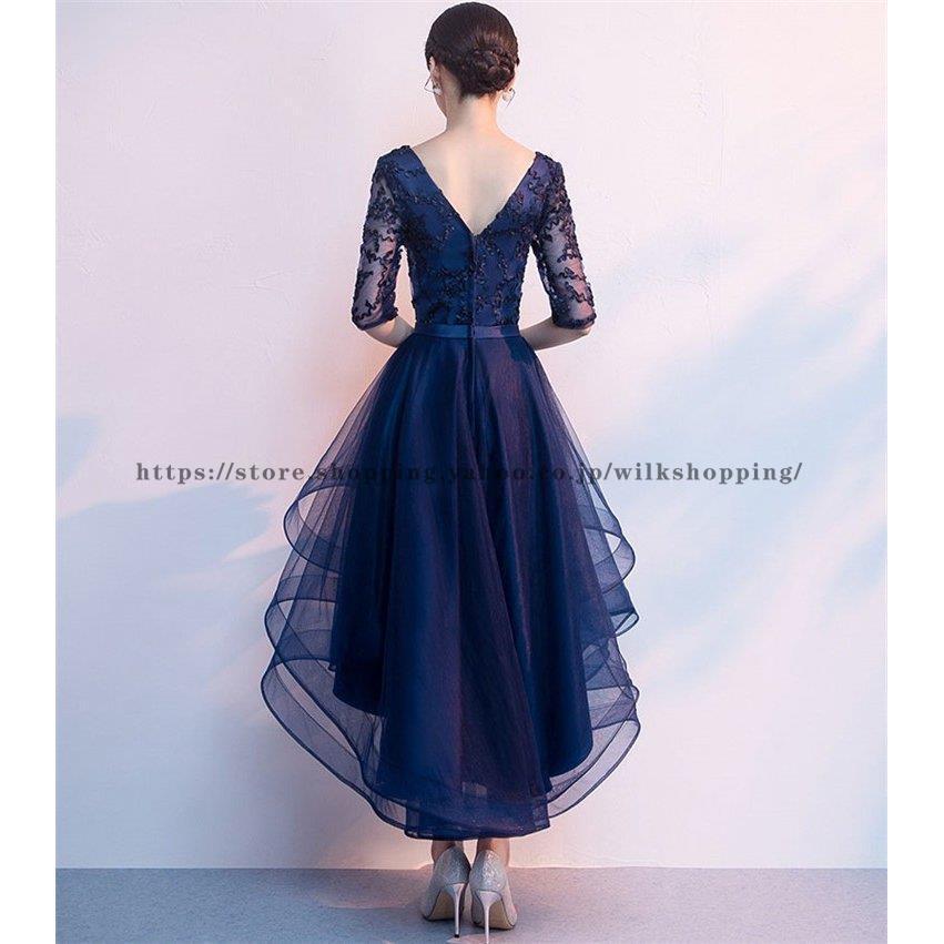 パーティードレス 結婚式 40代 30代 ロング 袖あり 長袖 韓国風 大きいサイズ フォーマルドレス マキシワンピース お呼ばれ 二次会 披露宴 謝恩会 上品 着痩せ-24 パーティードレス 結婚式 40代 20代 ロング 袖あり 五分袖 韓国風