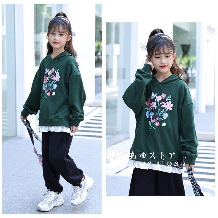女の子 スウェット トレーナー パーカー 衛衣 長袖 フード付き キッズ