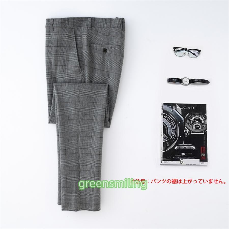 スリーピーススーツ メンズ ビジネス スリムスーツ 千鳥格子 グレン