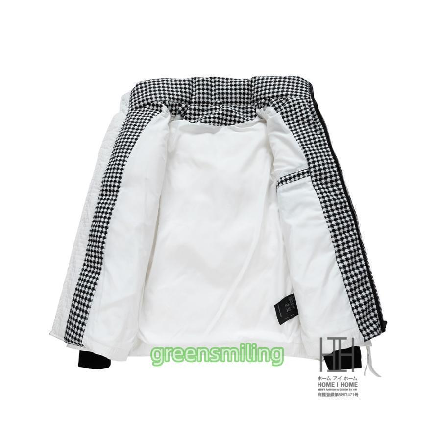 ダウンジャケット メンズ 白 おしゃれ キルティングコート 立ち襟