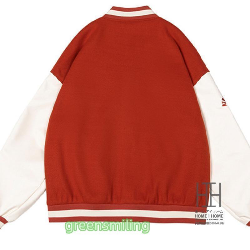 ELLE スタジャン 異素材 アーチロゴ レザー 刺繍 Lサイズ サガラ刺繍