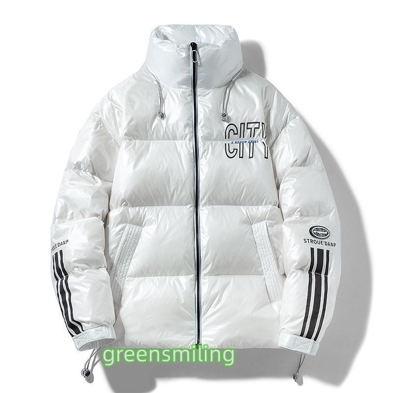 ダウンジャケット メンズ 光沢 白 撥水 防寒着 ダウン アウター コート