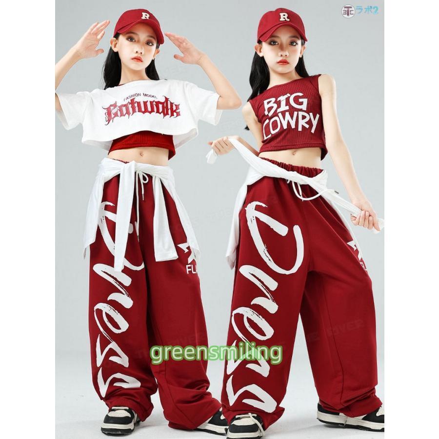 【新品】ベリーダンス★和風柄レッド★赤★インナーパンツ付 キッズベリーダンス衣装 《レッド》 ハーレムパンツ - ベリーダンス