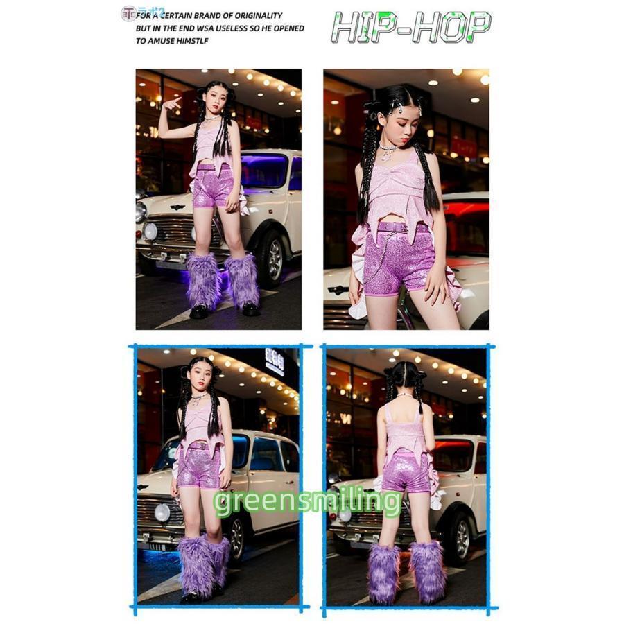 ガールズ 風 k-pop ダンス衣装 ピンク 紫 団体服 応援団 発表会 韓国