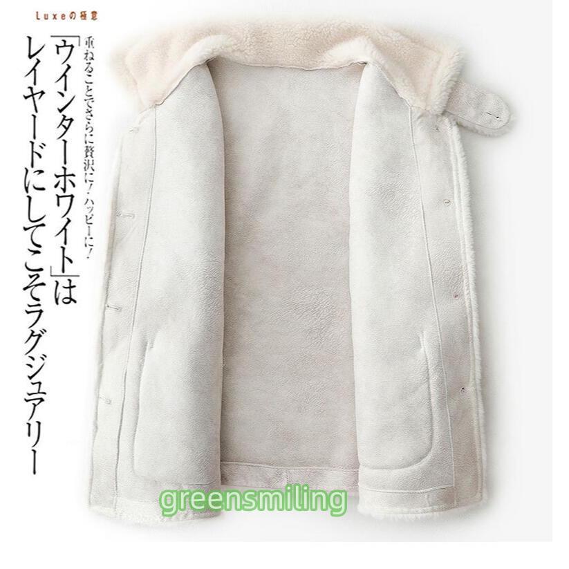 ボアコート ムートンコート レディース 秋冬 ミドル丈 ウール ファー