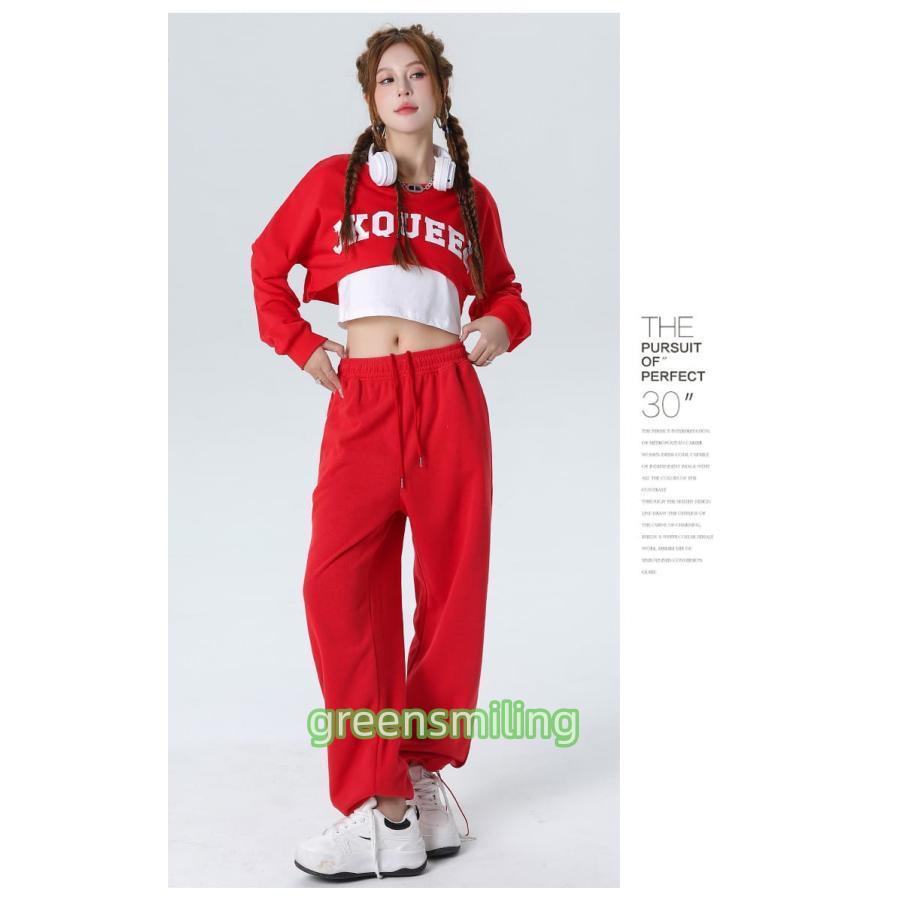 ダンス衣装 レディース セットアップ 練習着 チアガール 赤 黒 紫