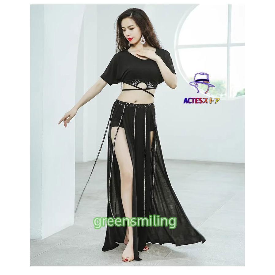 ベリーダンス衣装 セット衣装 スパンコール フリンジ キラキラ 可愛い