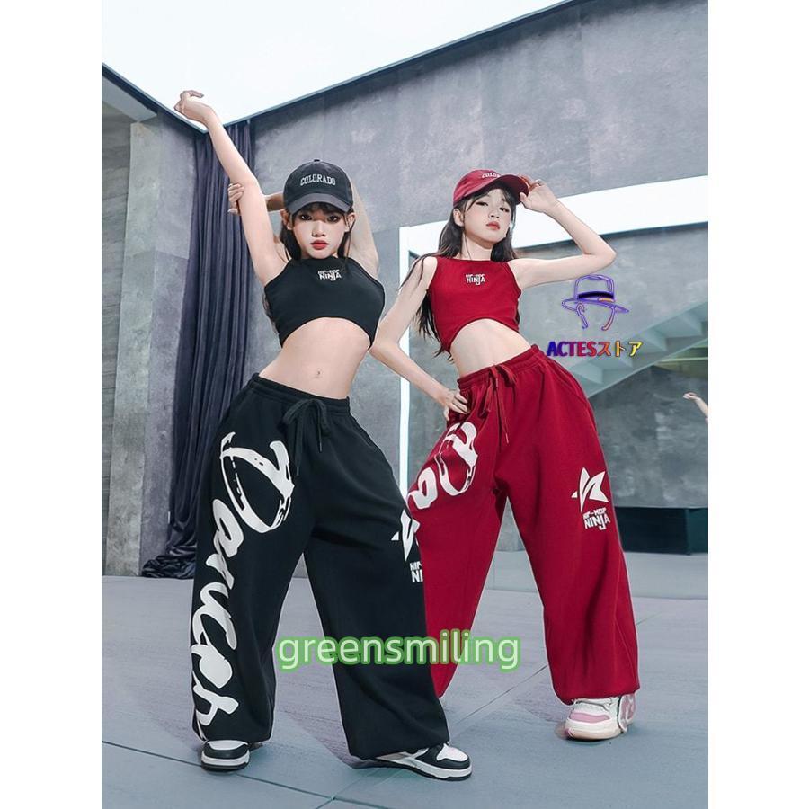 赤 黒 キッズダンス衣装 セットアップ 子供服 練習着 トレーナー