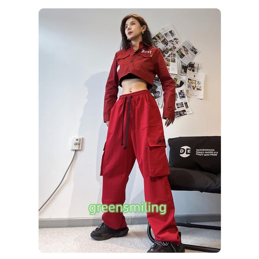 韓国 ダンス衣装 赤 セットアップ OR単品 子供 ダンススーツ ヒップ