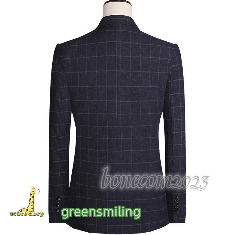 テーラードジャケット メンズ ブレザー 切り替え チェック柄 スーツ