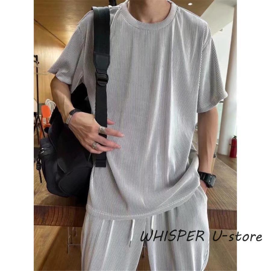 セットアップ メンズ 夏服 半袖 ジャージ 上下セット ロングパンツ
