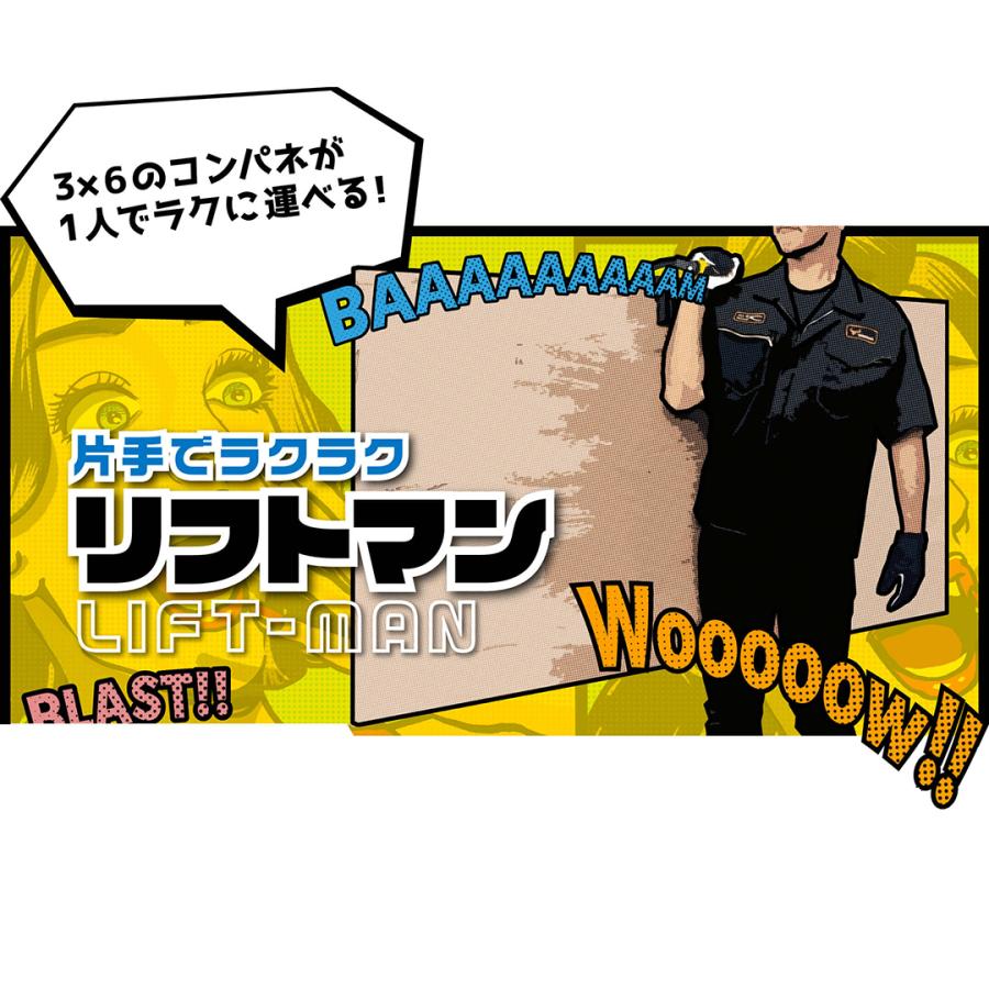 ツノダ 合板 コンパネ 移動 運搬 リフトマン 19サイズ 3×6のコンパネも