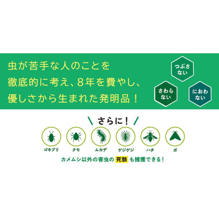 害虫駆除 虫よけ カメムシ捕獲器 ぱっくりん 専用粘着シート 対策 処理 虫捕り 薬品不使用 死骸 壁 天井 床 ゴキブリ｜greentools｜05