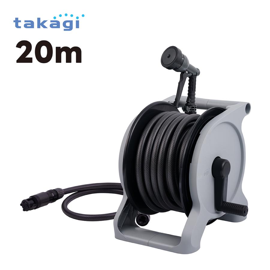 #2857 角型散水ホース 20m 屋外 洗車ホース ホースリール 庭 ホース タカギ（takagi） ホース ホースリール 20m 散水ホース 洗車 水道