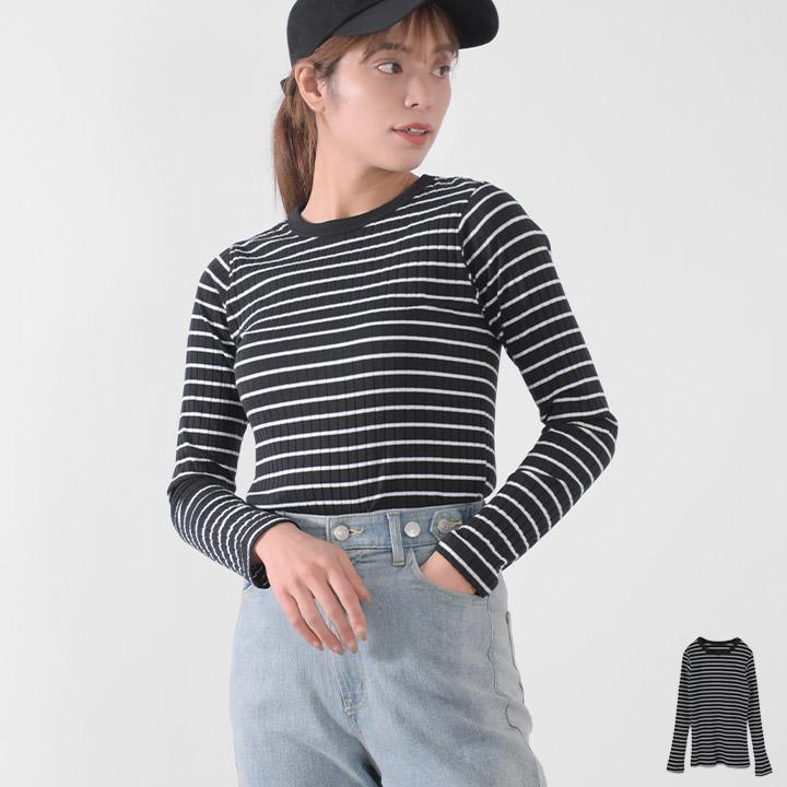福袋対象D】 リブ カットソー Tシャツ 長袖 ロンT レディース 福袋対象D】 リブ カットソー Tシャツ 長袖 ロンT レディース