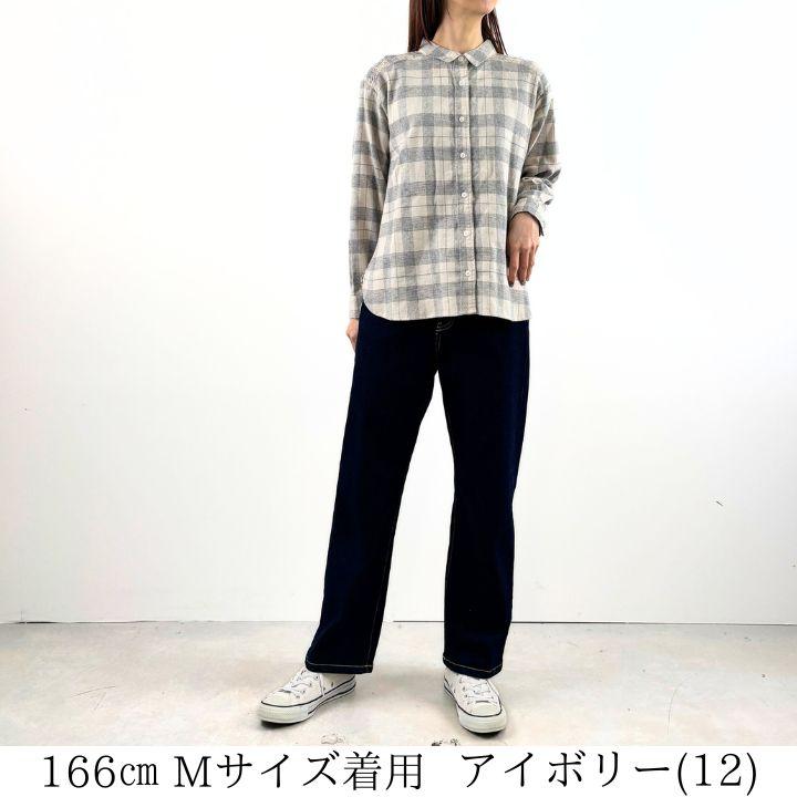リラシク LILASIC シャーリング ブラウス シャツ レディース ソフトネル 長袖 無地 チェック トップス 綿100％ M便 不可] | LILASIC | 02