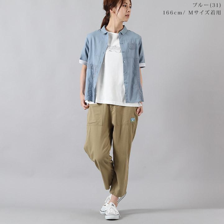 ノースオブジェクトプチ north object de petit シャツ ブラウス レディース トップス 半袖 パッチワーク 切替え カジュアル [M便 1/1] | Keitto | 08