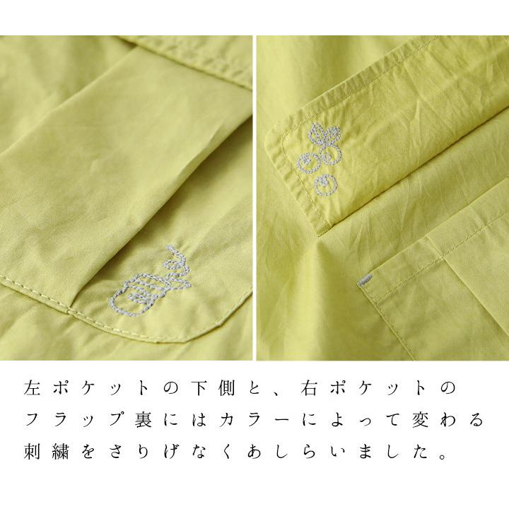 ノースオブジェクトプチ north object de petit ブラウス 半袖 レディース シャツ 綿100％ 五分袖 ポケット付き プルオーバー 無地 [M便 1/1] | Keitto | 02