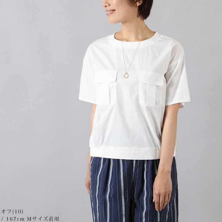 ノースオブジェクトプチ north object de petit ブラウス 半袖 レディース シャツ 綿100％ 五分袖 ポケット付き プルオーバー 無地 [M便 1/1] | Keitto | 04