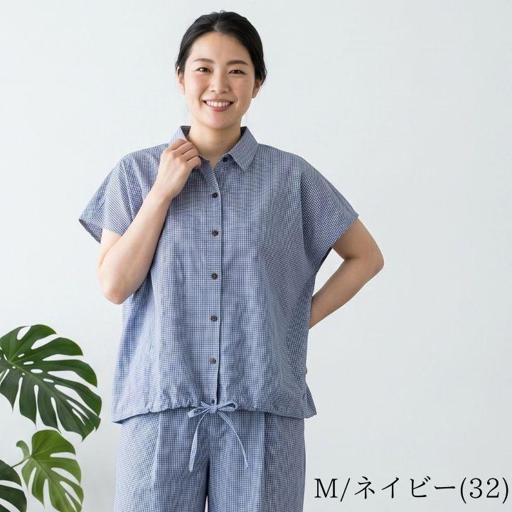 ノーザントラック ノースオブジェクト ドローストリング スクエア ブラウス シャツ レディース 半袖 羽織り 前開き トップス 綿100％ [M便 1/1] | NORTHERN TRUCK | 05