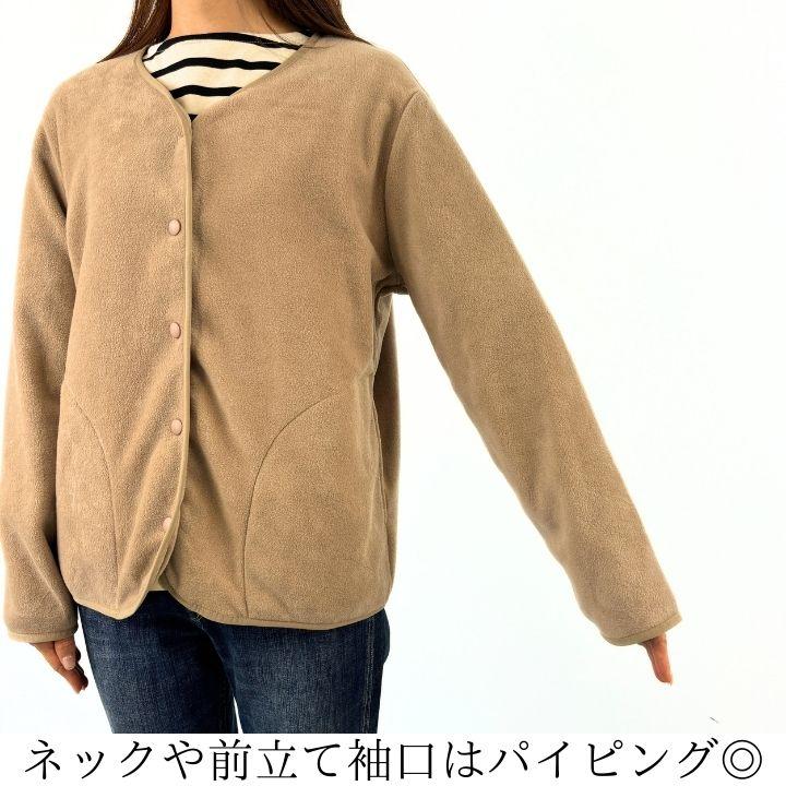 ボンディング フリース ノーカラー ブルゾン 長袖 ジャケット ボンディング フリース ノーカラー ブルゾン 長袖 ジャケット