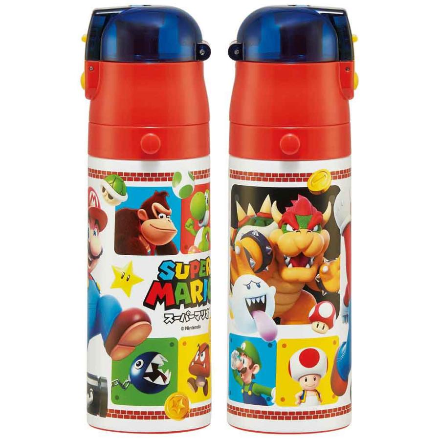 Nintendo Museum マリオ 水筒 500ml スケーター スーパーマリオ23 2WAYステンレスボトル 470ml&430ml