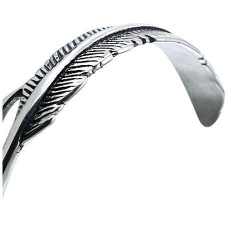メンズ ブレスレット 羽根 フェザー バングル 羽 シルバー サマー