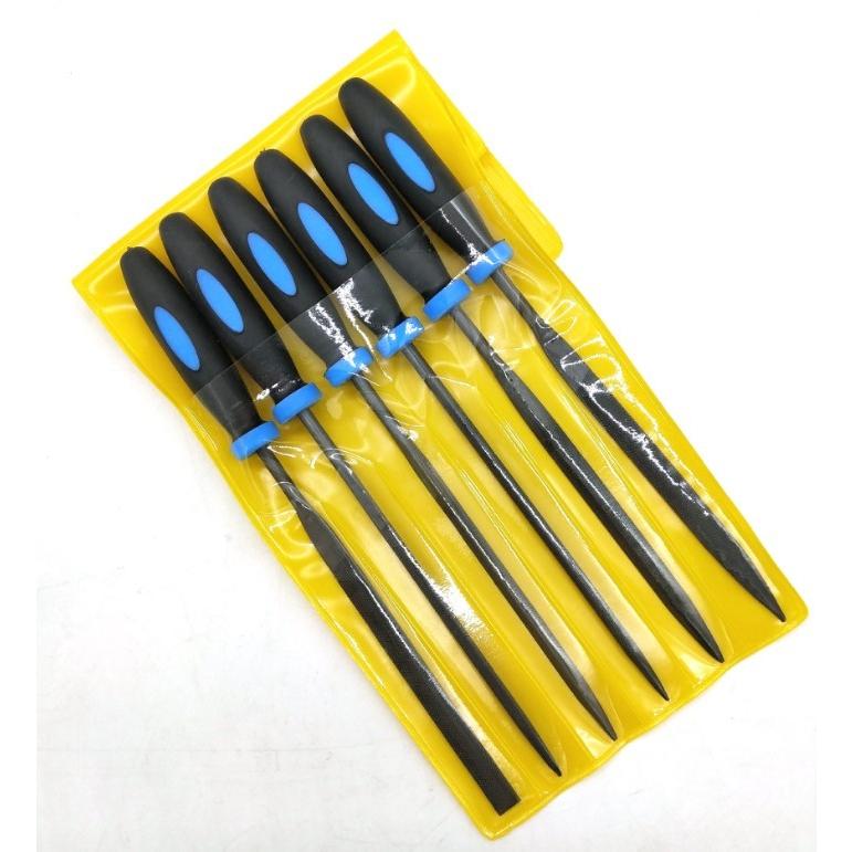 ヤスリセット6本組 細工ヤスリ 木工ヤスリ グリップ付 組ヤスリ ゴム