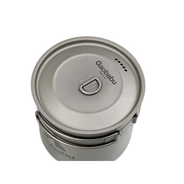 ガオバブ(Gaobabu)GaobabuチタンポットSOLO1100（フタ・厚手メッシュ袋付き）クッカー チタン 軽量 水切り穴付き 調理機器 | Gaobabu | 03