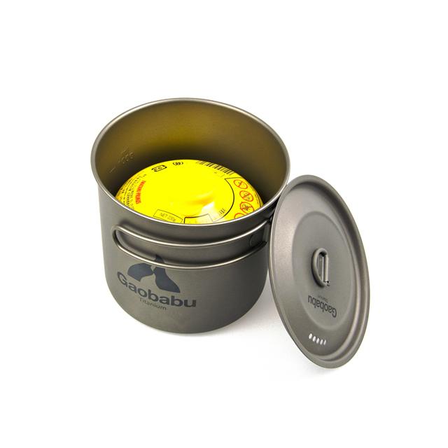 ガオバブ(Gaobabu)GaobabuチタンポットSOLO1100（フタ・厚手メッシュ袋付き）クッカー チタン 軽量 水切り穴付き 調理機器 | Gaobabu | 06