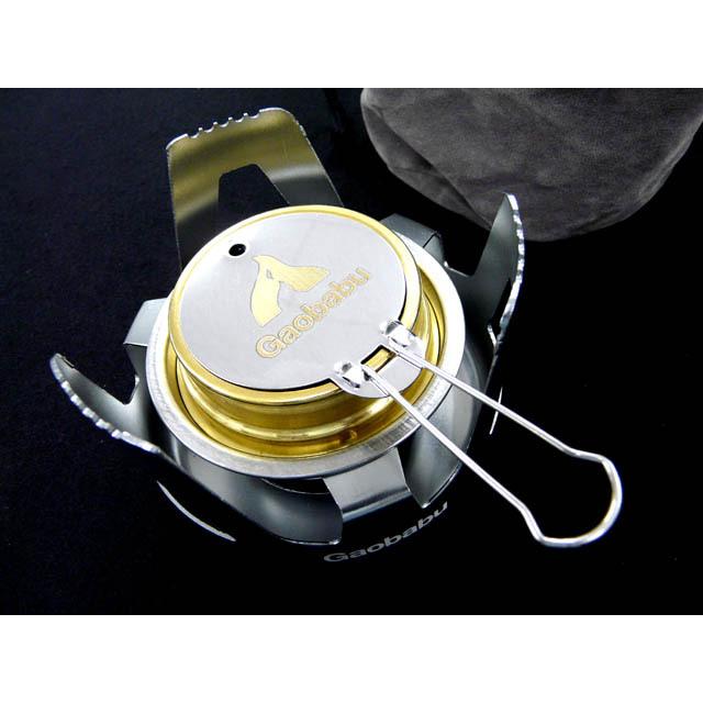 ガオバブ(Gaobabu)オリジナル固形燃料コンロセット(お得4点セット) GSET-03 固形燃料 アルコールバーナー 五徳ベース 収納袋 | Gaobabu | 03