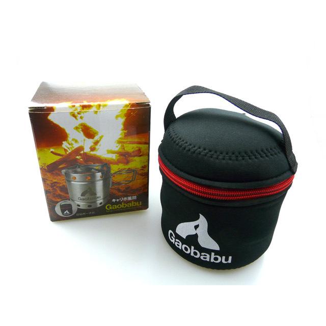 ガオバブ(Gaobabu)キャリボ風防＋固形燃料ツールセット GSET-08 スライドシャッター コンパクト ステンレス 湯沸し器 収納ポーチ | Gaobabu | 03