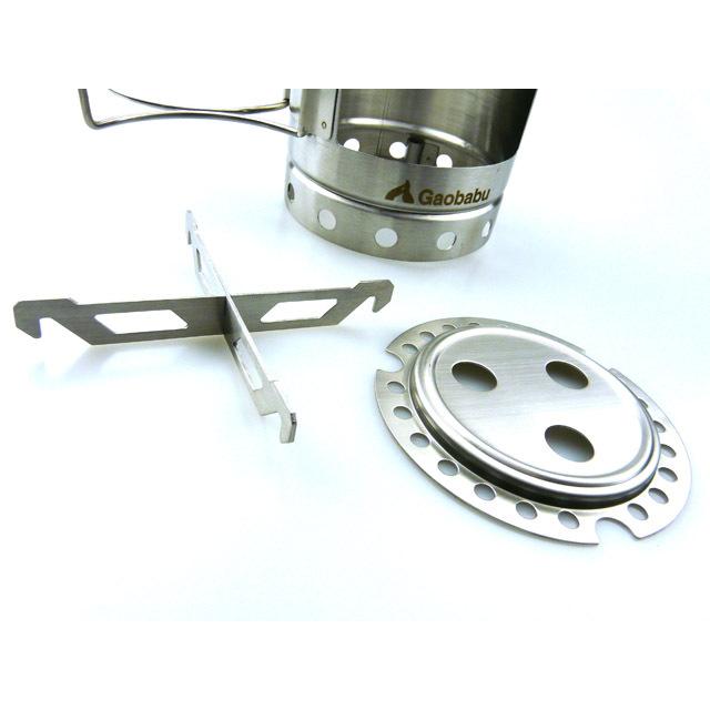 ガオバブ(Gaobabu)キャリボ風防 ステンマグ＋固形燃料ツールセット ミニトング GSET-09 収納ポーチ付き 火力調整 軽量 コンパクト | Gaobabu | 05