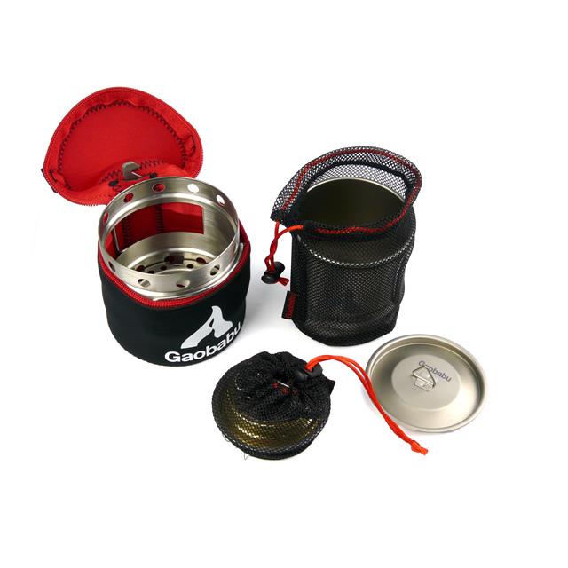 ガオバブ(Gaobabu)Gaobabuキャリボ チタンマグ＋固形燃料ツールセット GSET-24 ミニトング付き チタン チタニウム 軽量