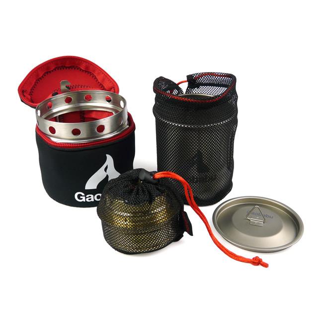 ガオバブ(Gaobabu)Gaobabuキャリボ チタンマグ＋アルコールバーナーセット GSET-25 チタン アルスト 軽量 コンパクト 蓋付き | Gaobabu | 01