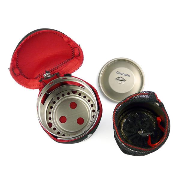 ガオバブ(Gaobabu)Gaobabuキャリボ チタンマグ＋アルコールバーナーセット GSET-25 チタン アルスト 軽量 コンパクト 蓋付き | Gaobabu | 02