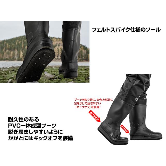 ドレス(DRESS ライラクス)DRESS チェストハイウェーダーエアボーン ブラック S/M/L/XL/XXL ウェーダー 胴長靴 | LayLax | 02