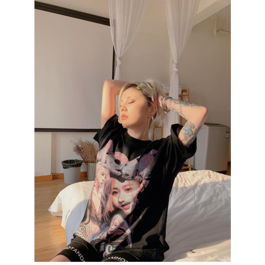 BLACKPINK ROSÉ Tシャツ XL BLACKPINK Rose 韓流グッズ 半袖 Tシャツ 春夏 ファッション コート