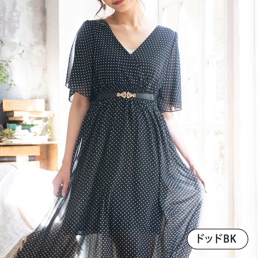 ワンピース 夏 半袖 シフォンワンピース ロング リゾートワンピース