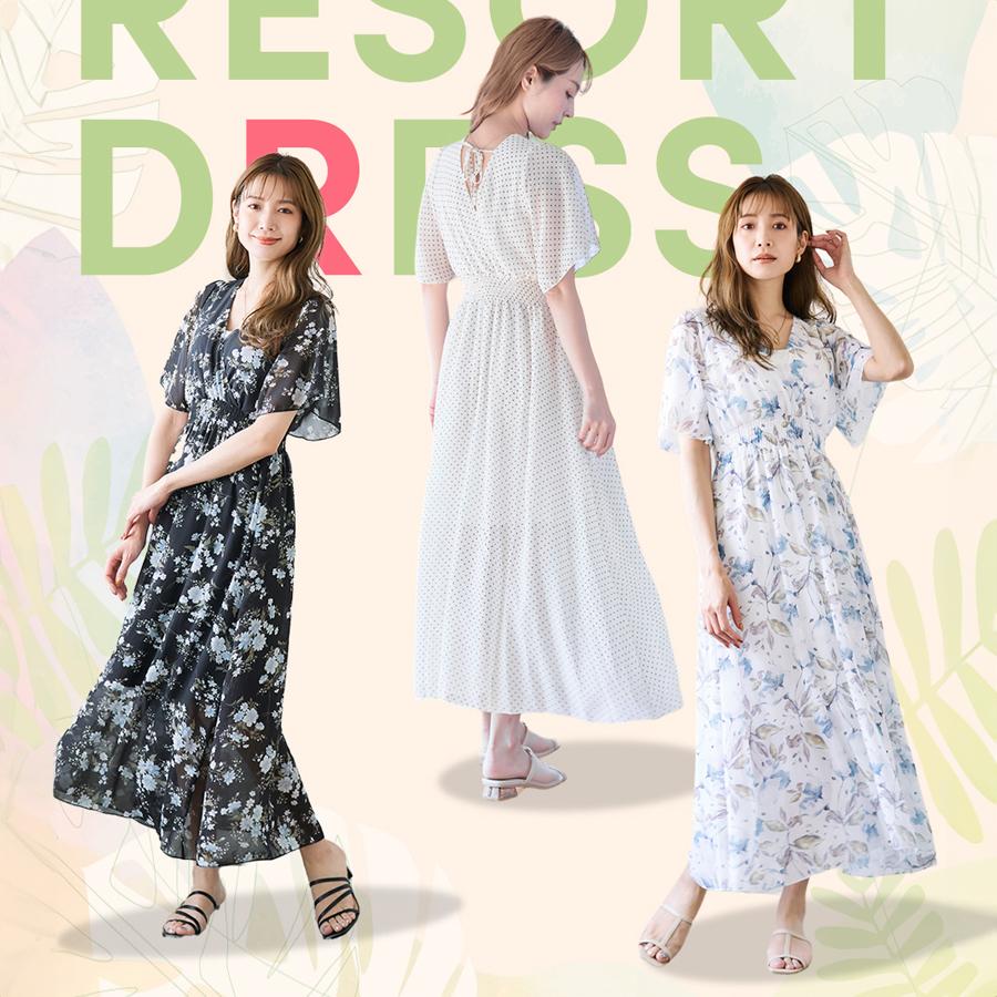 ワンピース 夏 半袖 シフォンワンピース ロング リゾートワンピース