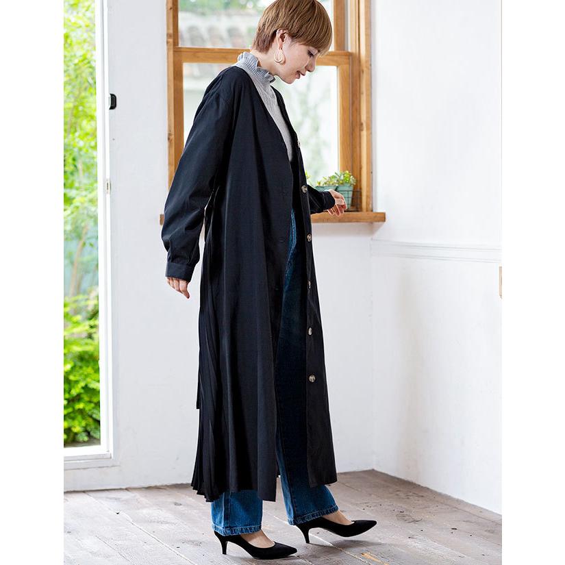 ロングシャツ バックプリーツ シャツワンピース ガウン ロングシャツ バックプリーツ シャツワンピース ガウン