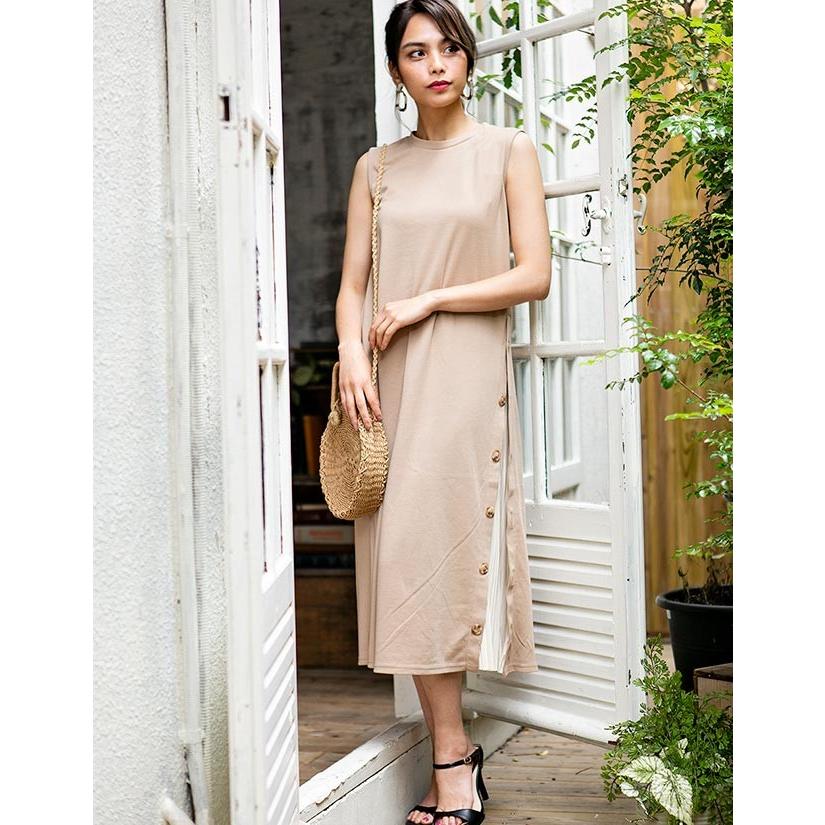 ワンピース レディース 夏 ロング マキシ 膝下 ノースリーブ プリーツ ストレッチ 2Way きれいめ おしゃれ 送0 | ブランド登録なし | 10