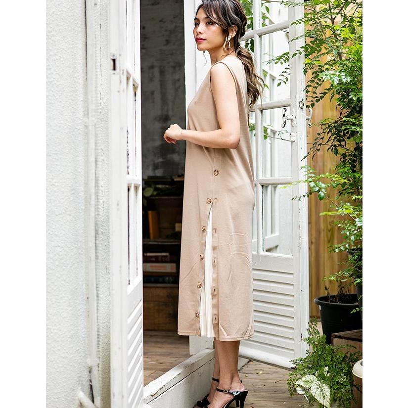 ワンピース レディース 夏 ロング マキシ 膝下 ノースリーブ プリーツ ストレッチ 2Way きれいめ おしゃれ 送0 | ブランド登録なし | 11